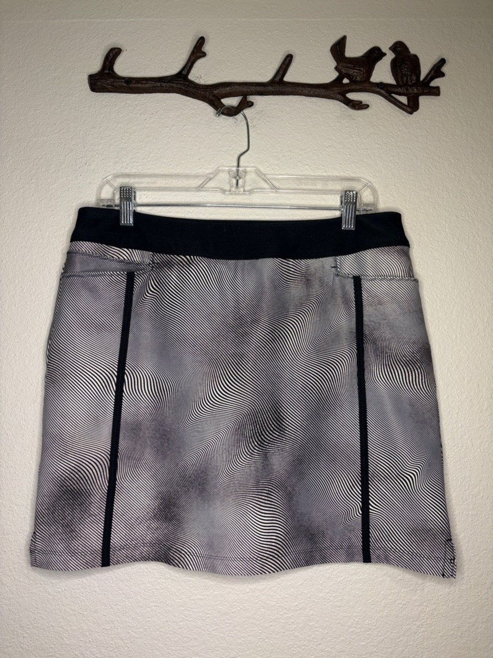 NWOT Adidas athletic pull on skirt skort athleisure casual optical swirl print M